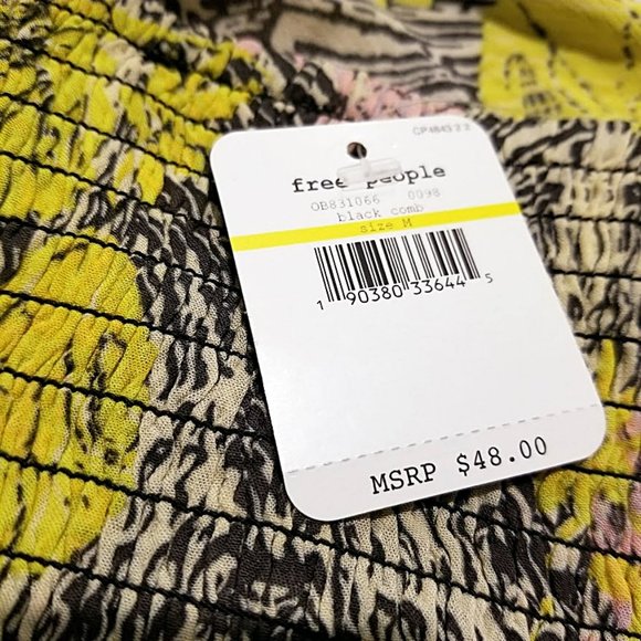 NWT Free People Boho Tube Top Sz M Women Strapless Coastal Tropical Flirty Flowy - Picture 9 of 12